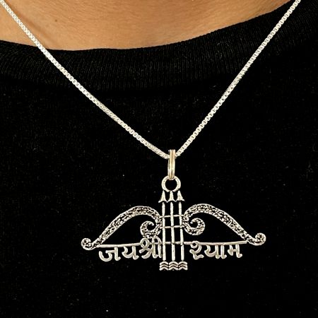 Oxidised Jai Shree Shyam 925 Sterling Silver Necklace